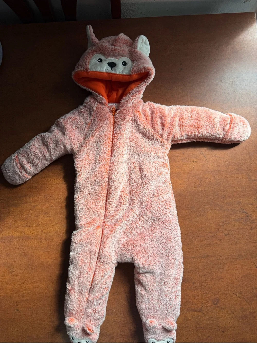 Koala Kids Orange Plush Animal Hooded Jacket